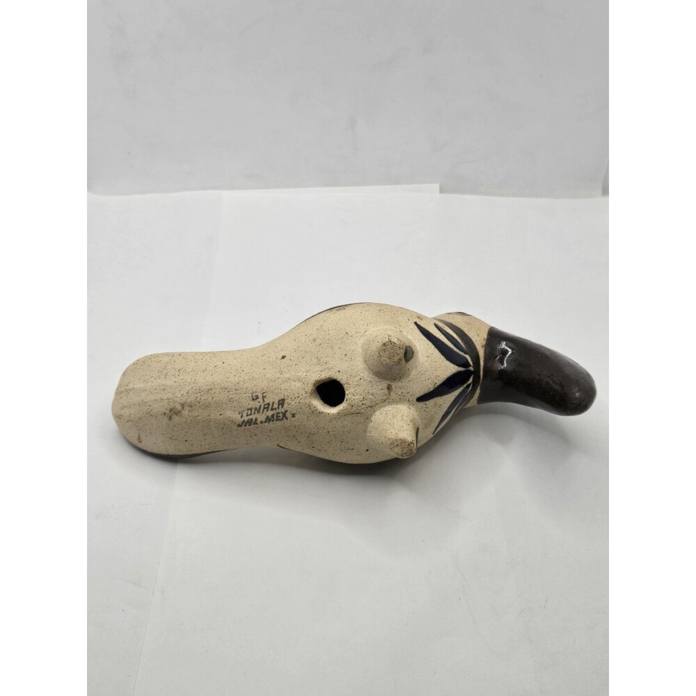 Vintage Tonala Mexican Folk Art Pottery Toucan Bird Hand Painted Figurine - Picture 9 of 13